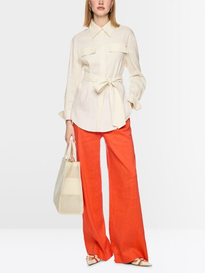 Marc Cain Рубашка из льна с поясом