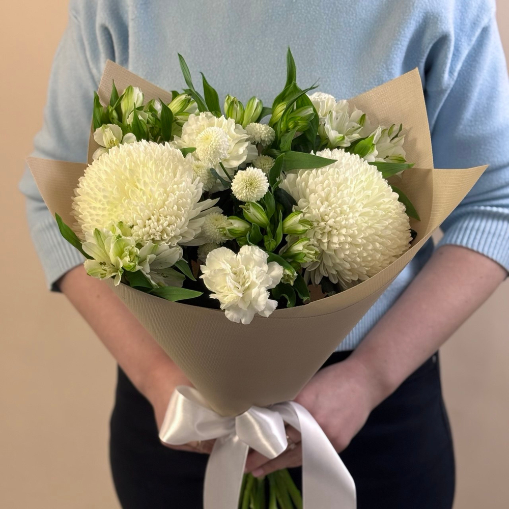 Авторский букет «Жемчужная весна» (размер S)