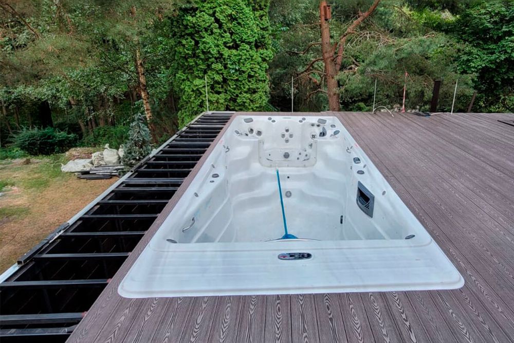 Палубная доска полнотелая из ДПК марки HOLZHOF Solid, 150x18, длина 600 см, Венге (Шоколад)