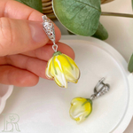 LEFIREL' Серьги серебряные женские "Лайми" с цветами из муранского стекла / ювелирные украшения из родированного серебра 925