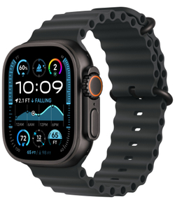 Apple Watch Ultra 2 49mm черный титан ремешок ocean черного цвета