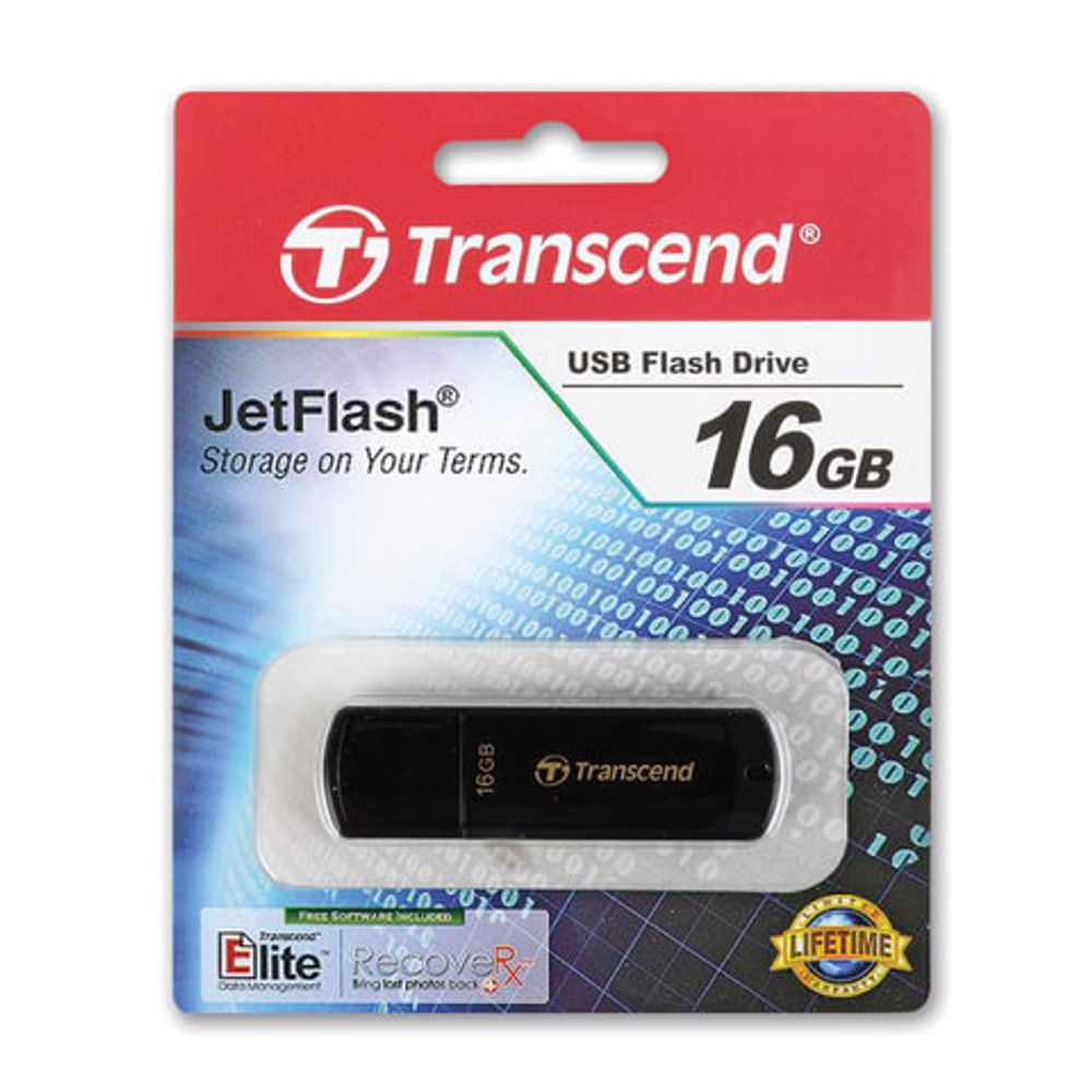 Флеш-диск 16 GB, TRANSCEND Jet Flash 350, USB 2.0, черный, TS16GJF350