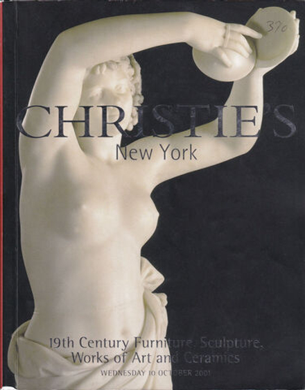 Каталог аукциона Christie's, Нью-Йорк, Мебель, скульптура, предметы искусства и керамика XIX века от 10 октября 2001 года
