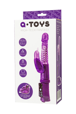 Вибратор с клиторальным стимулятором TOYFA A-Toys High-Tech fantasy, TPR, фиолетовый, 24 см