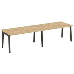 Onix Wood Стол переговорный (2 столешницы) OW.PRG-2.4 Тиквуд Светлый/Дуб Темный/Металл Антрацит 3160