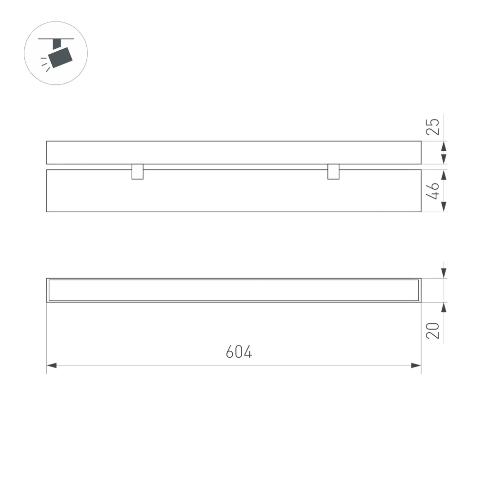 Светильник MAG-FLAT-FOLD-25-S600-18W Warm3000 (BK, 100 deg, 24V) (Arlight, IP20 Металл, 5 лет) 034238
