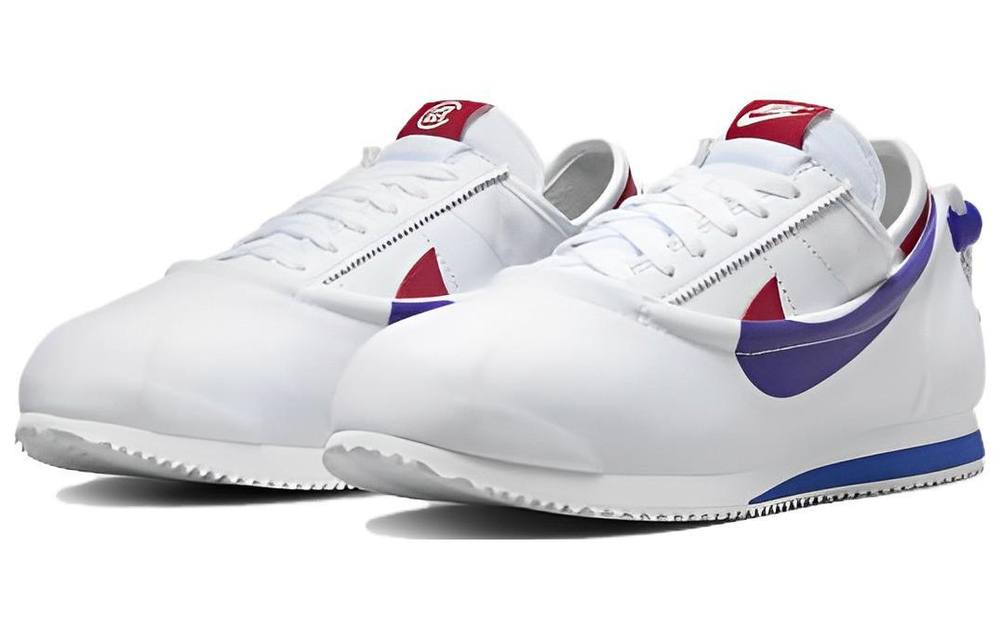 CLOT x Nike Cortez comfortable sports non-slip wear-resistant low-cut casual running shoes for men and women the same style white blue red