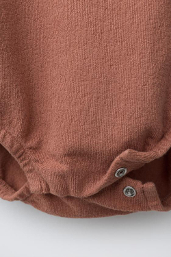 ZARA БОДИ С ВОРОТНИКОМ ПОЛО, ТЕМНЫЙ ЧЕРЕПИЧНЫЙ