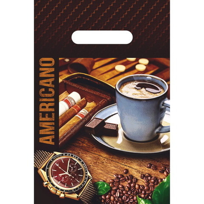 Пакет с вырубной ручкой 20х30 Американо