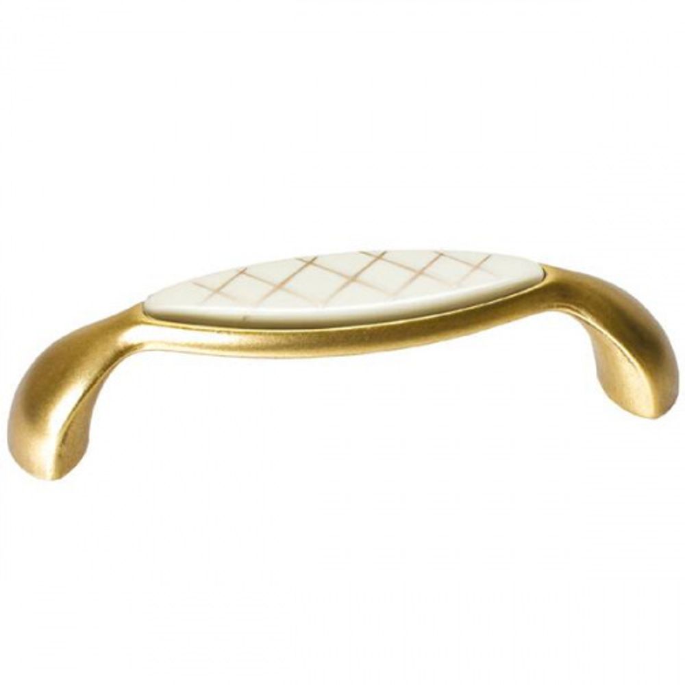 Ручка-скоба 96мм, отделка бронза античная французская + вставка купить с доставкой Казахстан