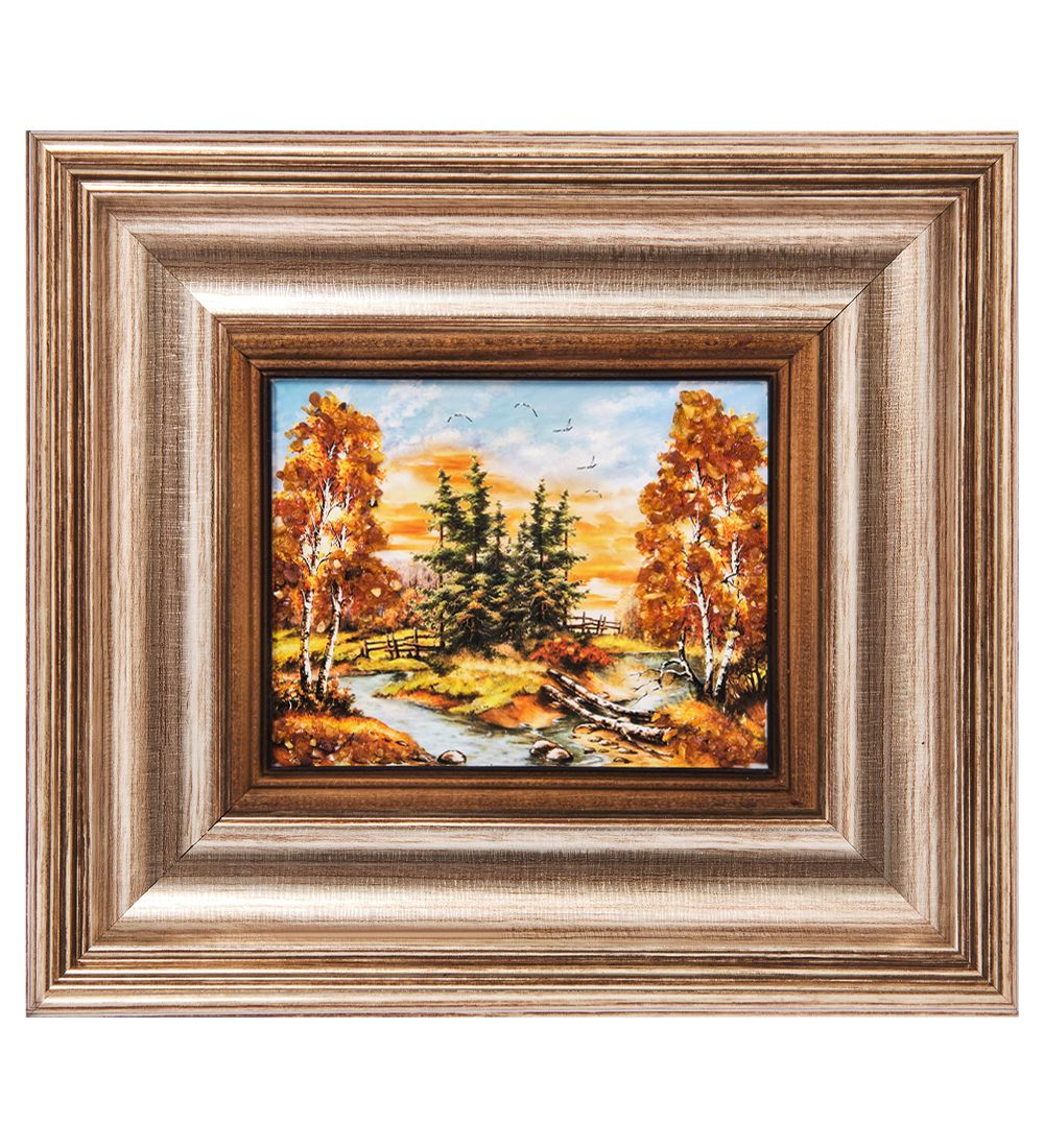 AMB-04/39 Картина «Природное очарование» (с янтарной крошкой) L-18см