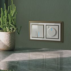 Выключатель проходной двухклавишный с подсветкой без рамки Werkel белый W1122101