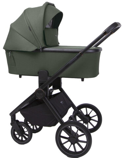 Детская коляска Peppy Monaco 2 в 1 Oliva Green (зеленый), рама черная