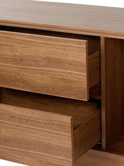 Комод Somerset 180х85 см, шпон ореха, стеклянные ножки