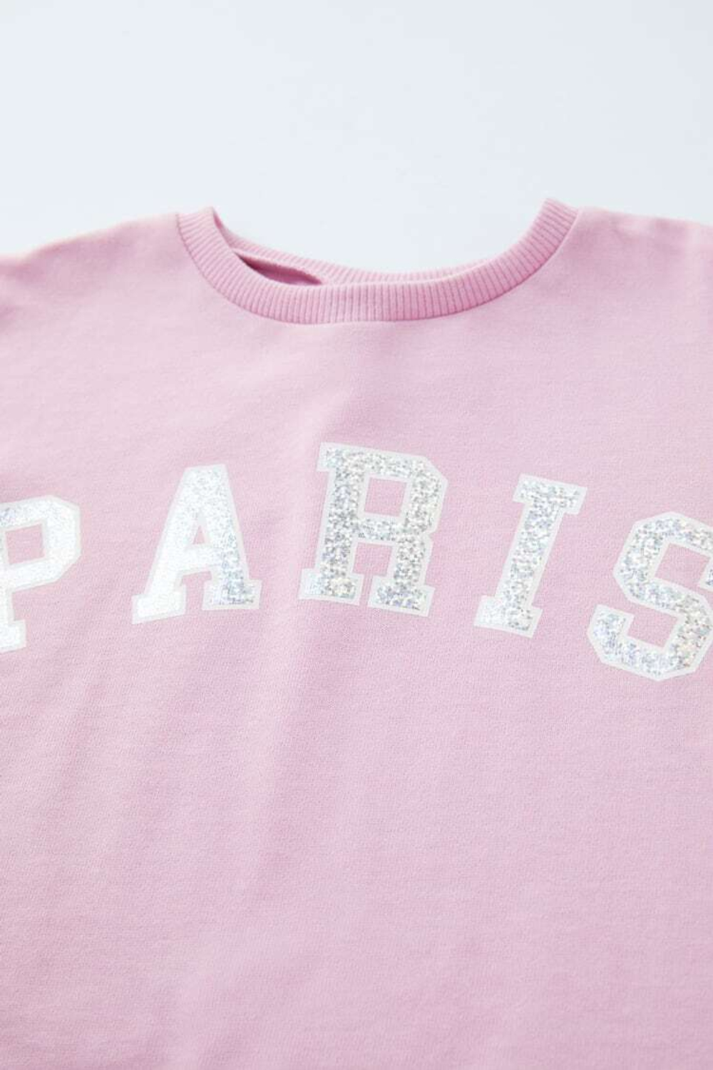 ZARA ФУТБОЛКА С БЛЕСТЯЩЕЙ НАДПИСЬЮ, РОЗОВЫЙ