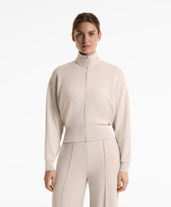 Oysho Толстовка мягкая на ощупь модальная с высоким воротником, бежевый