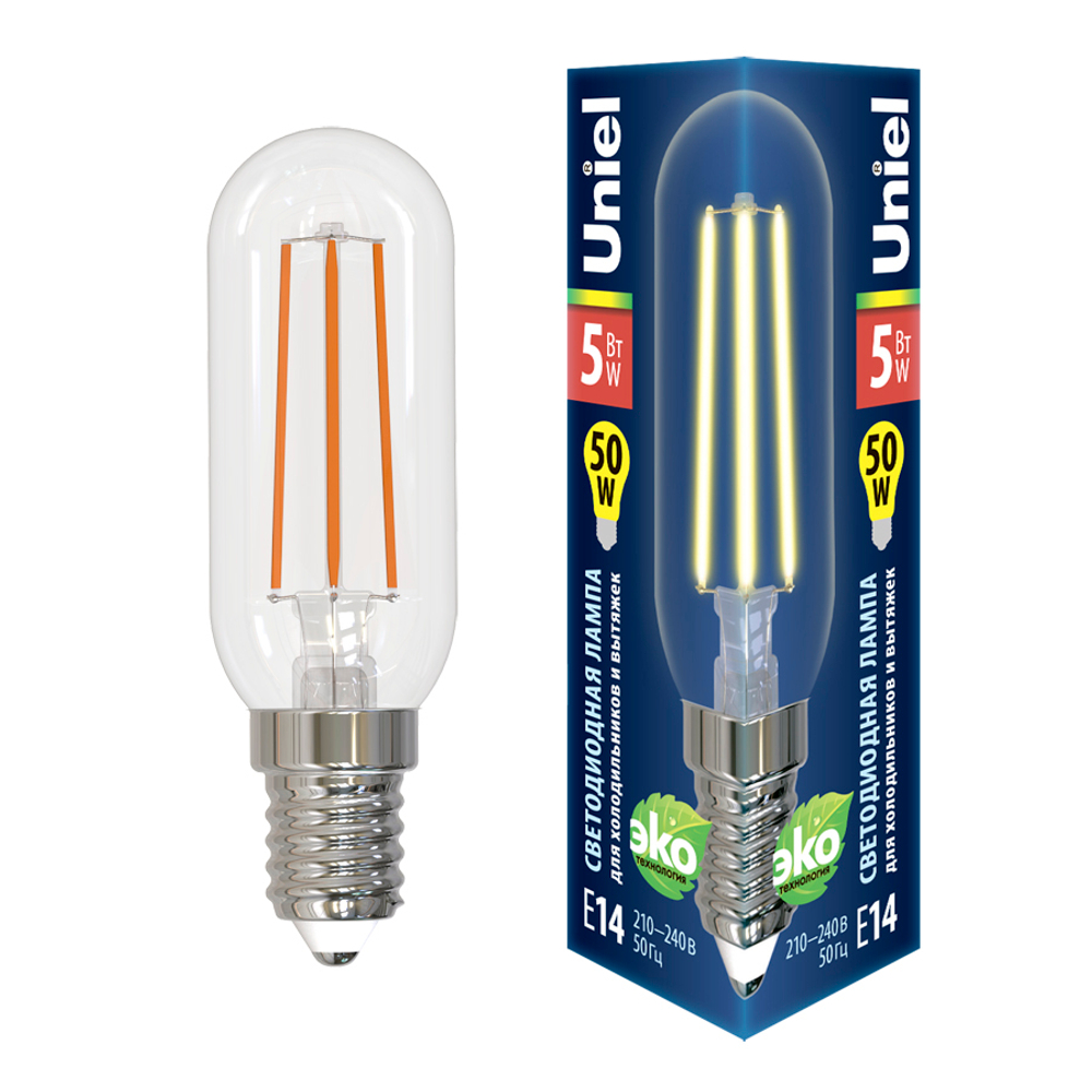 LED-Y25-5W/3000K/E14/CL GLZ04TR Лампа светодиодная для холодильников и вытяжки, прозрачная. Теплый белый свет (3000K). Картон. ТМ Uniel