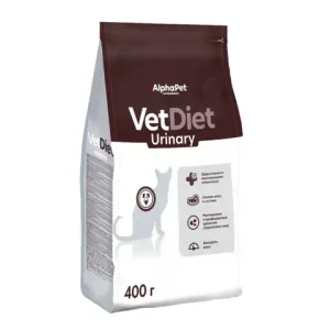 Уценка! Срок 06.08.26/ Сухой диетический корм AlphaPet VetDiet URINARY для взрослых кошек и котов при заболеваниях нижних отделов мочевыводящих путей