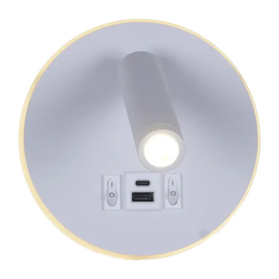 86203-9.2-001KT LED12W+USB WT светильник настенный