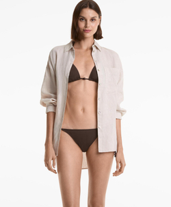 OYSHO Трусы-бикини средней посадки с завязками, шоколадный