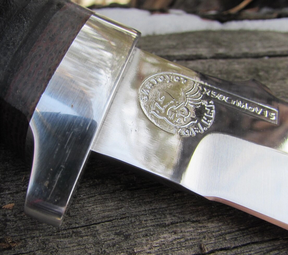 Нож НС-22А с алюминиевыми вставками (X50CrMoV15) гравировка (Златоуст)
