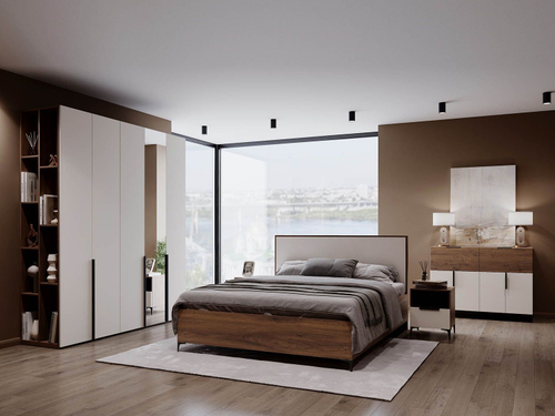 Спальня Харди 3 Дуб Делано Темный / Супермат Джелато