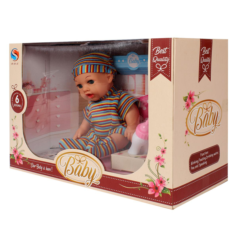 Пупс озвуч. 30см Мой малыш, пьет, писает, с аксесс. коробка 200625687
