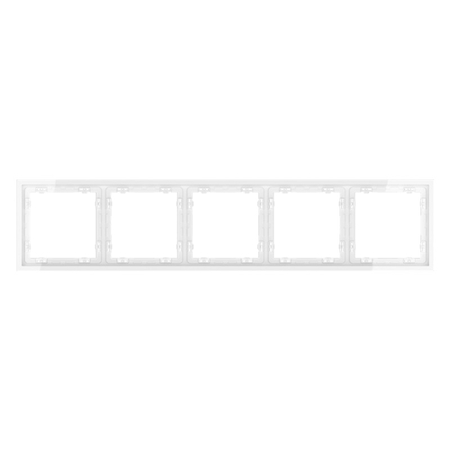 Рамка пластиковая VOLTUM S70 на 5 постов, (белый глянцевый)