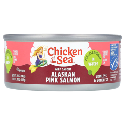 Chicken of the Sea, Дикий аляскинский лосось в воде, 142 г (5 унций)