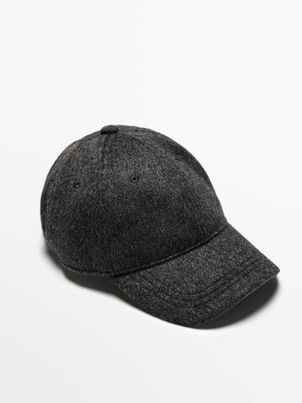 Massimo Dutti Кепка из рельефного фетра, серый