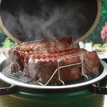 V-образная решётка для запекания рёбер, мяса, птицы, рыбы, 4 секции, для грилей Big Green Egg XXL, XL, L, M, S