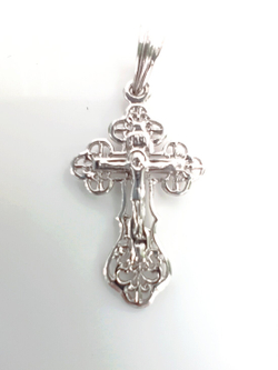 Крест Эстерелла, серебро, 925 проба, родирование/Ф