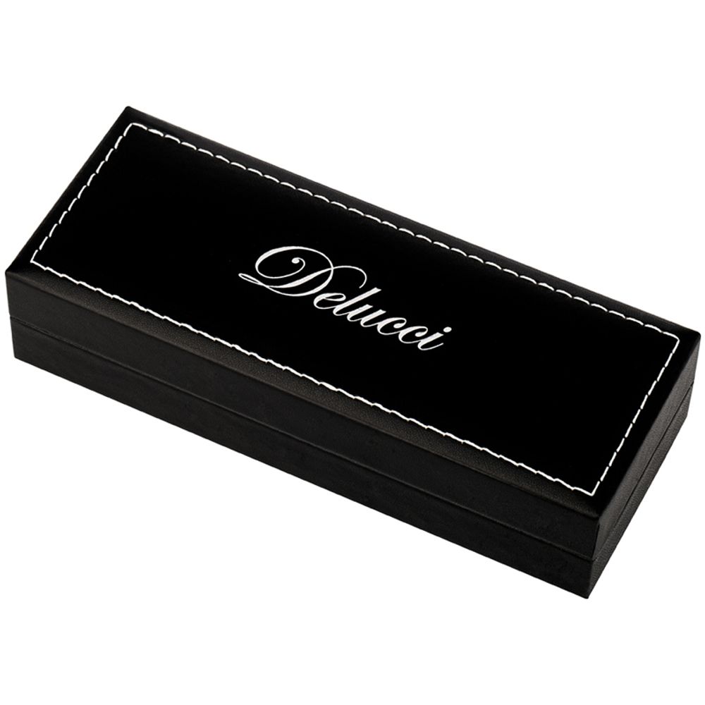 Ручка шариковая Delucci "Mare" синяя, 1,0мм, цвет корпуса - серебро, поворот., подарочная упаковка