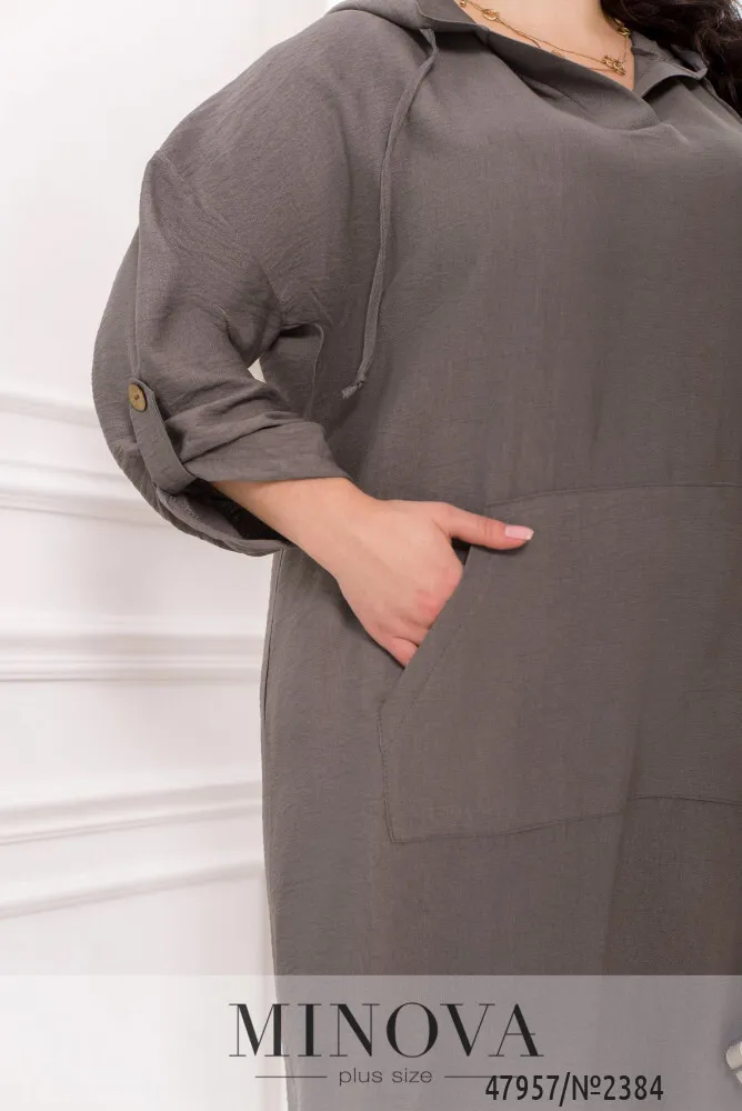 Платье 2384-темно-серый Minova