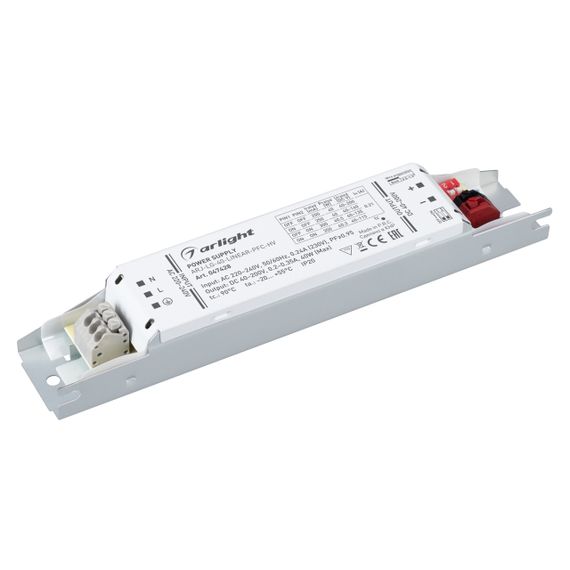 Блок питания Arlight ARJ-LG-40-LINEAR-PFC-HV (40W, 40-200V, 0.2-0.35A) 047428