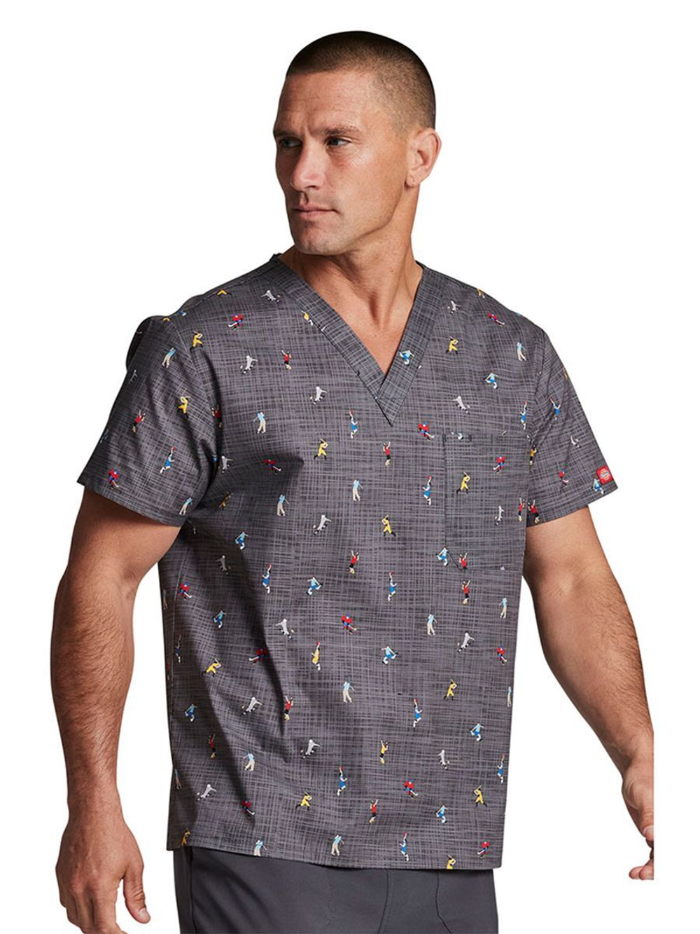 Топ медицинский мужской Dickies Prints DK725, подковы, 4XL