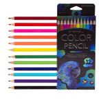 Карандаши цветные Yalong 12 цв., "Неоновые животные" (птицы,рыба,черепаха) деревянные, трехгранные, заточенные, грифель 3.0, картон. уп., европодвес