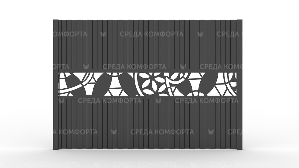 Забор из профлиста 2500х2000 мм ZBR0022 (столб для забора продается отдельно)