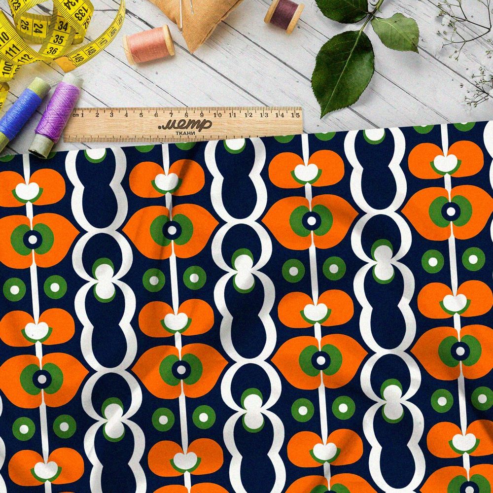 Ткань премиум интерлок фантазийный коллаж