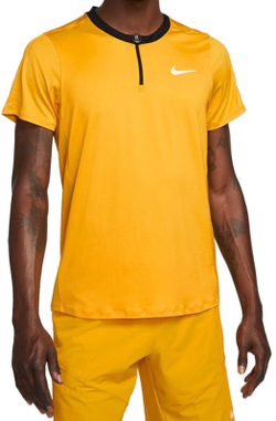 Мужское поло теннисное Nike Men's Court Dri-Fit Advantage Polo - yellow ochre/black/white