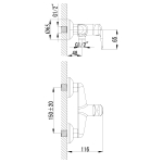 LM3318C Прамэн Смеситель настенный с гигиеническим душем, хром (к/к 6)