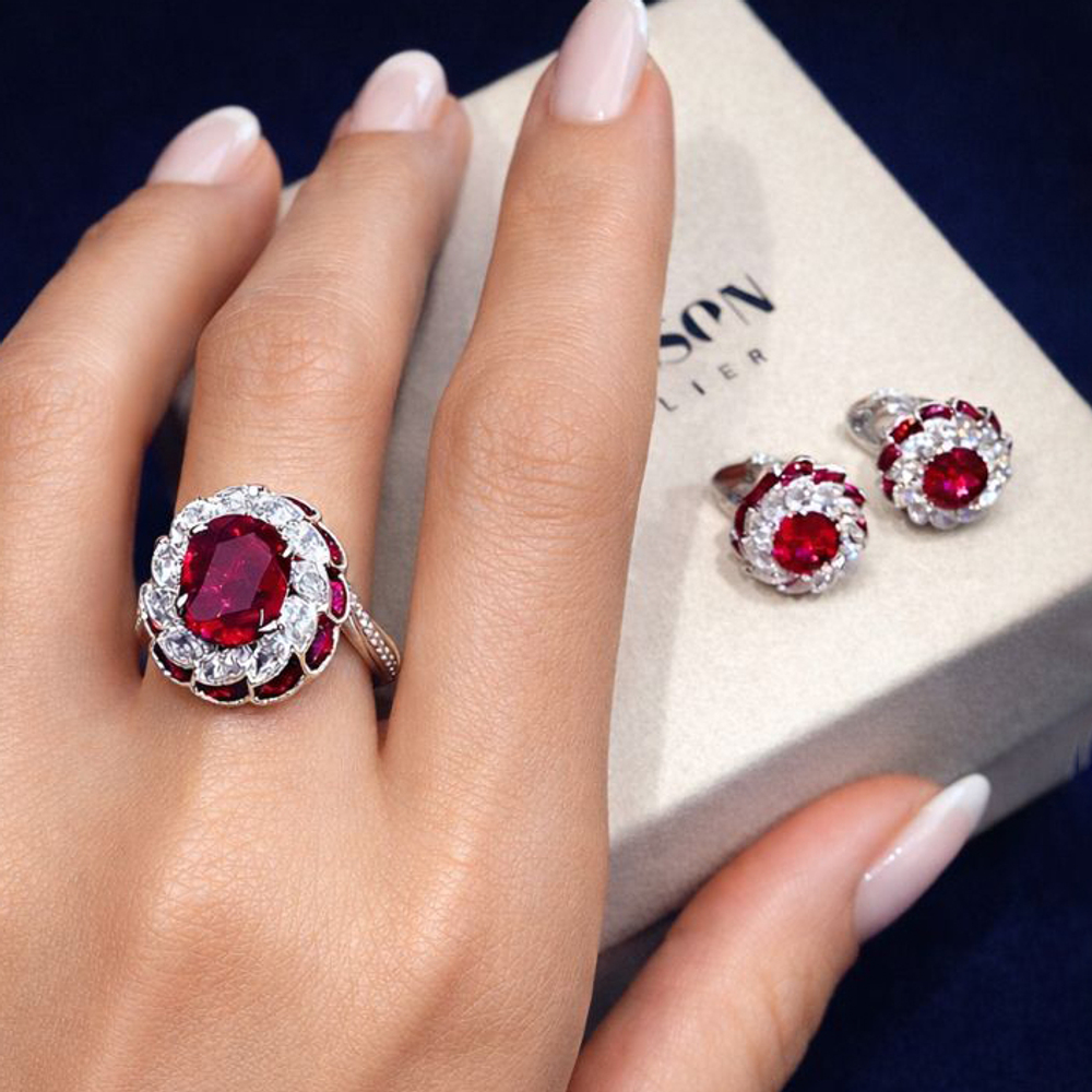 Кольцо с Рубинами и Бриллиантами, R0119-0/1