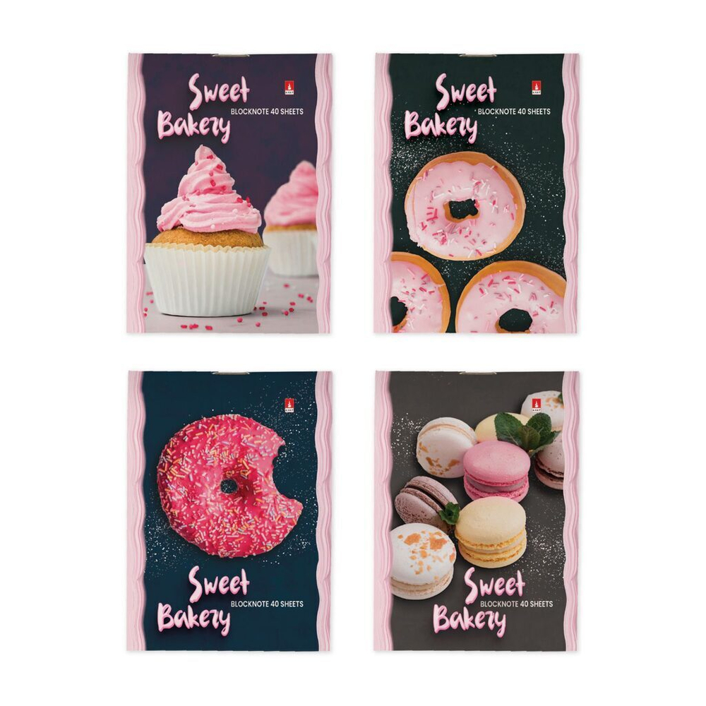 Блокнот А7 40л скоба "Донат рулит!" клетка, ассорти