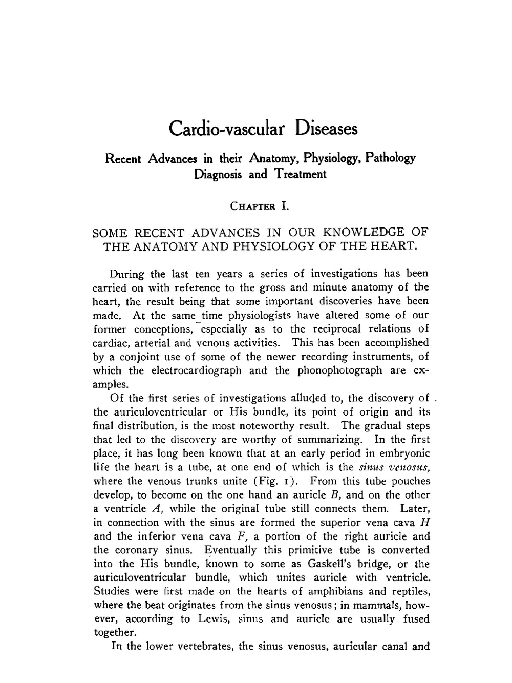 Cardio-vascular diseases. recent advance in their anatomy, physiology, pathology, diagnosis and treatment | Thomas Edward Satterthwaite