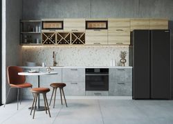 Модульный кухонный гарнитур «Лофт» 2800 (дуб майский/бетон светлый)