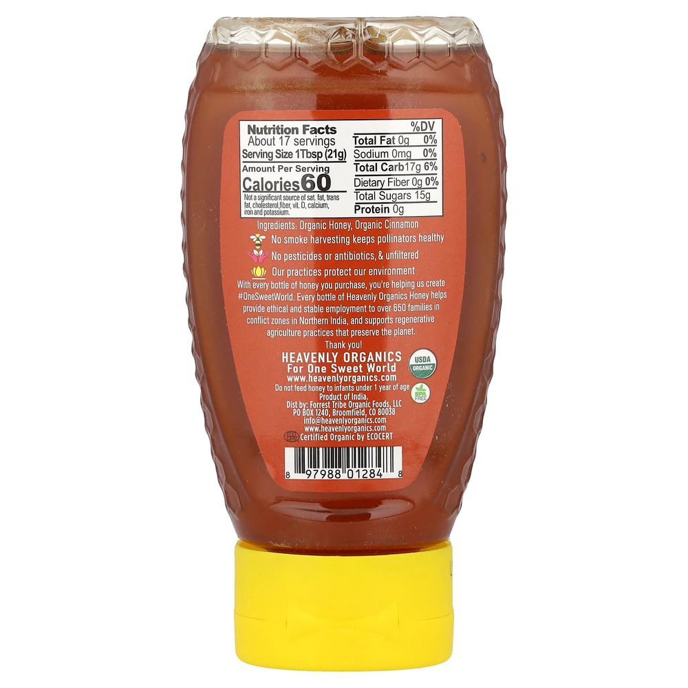 Heavenly Organics, 100% органический мед с корицей, 340 г (12 унций)