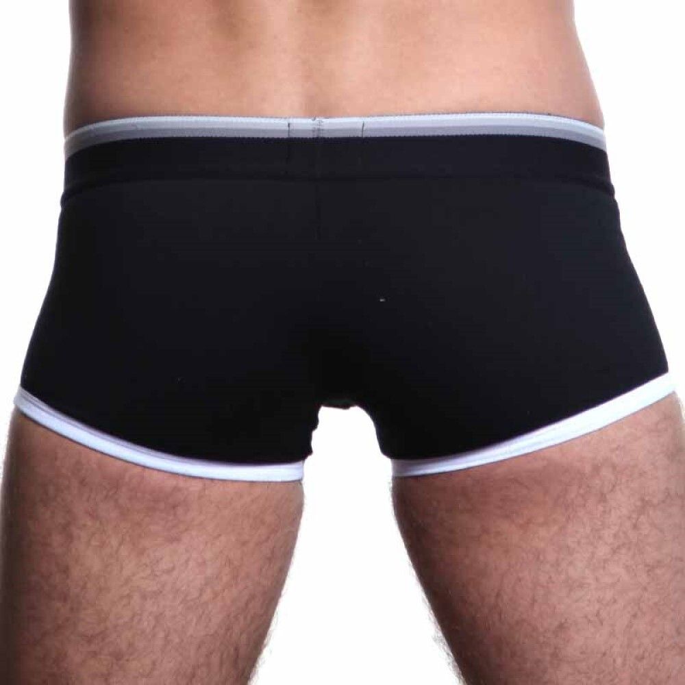 Мужские трусы хипсы черные с серой резинкой Aussiebum Fire Boxer AB6105-3