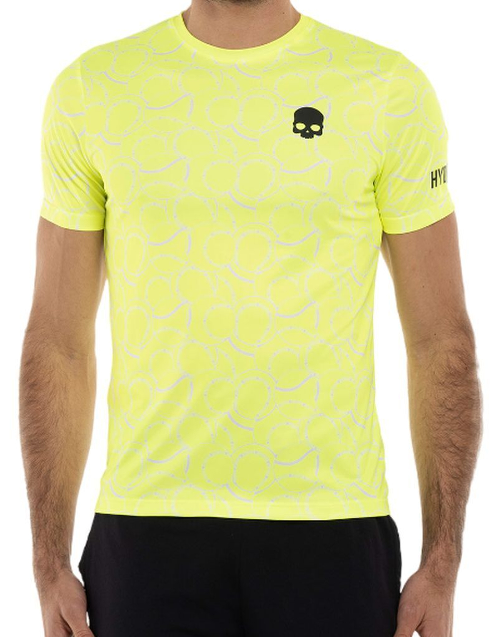 Мужская теннисная футболка Hydrogen Allover Tennis Tech T-Shirt - флуо-желтый