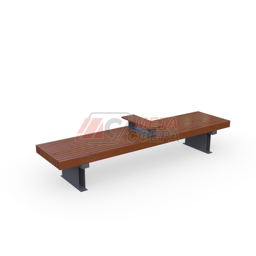 Лавка Rail Road 03 продольная с подлокотником