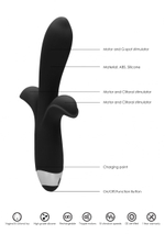 Черный вибратор-банан Sinclaire с 10 режимами вибрации - 21,5 см. (Цвет: черный)